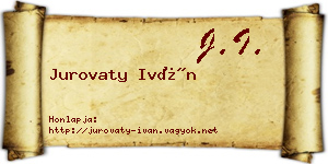 Jurovaty Iván névjegykártya